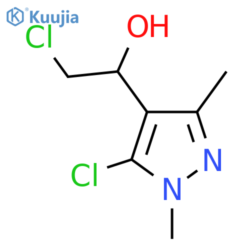 2-chloro-1-(5-chloro-1,3-dimethyl-1H-pyrazol-4-yl)ethan-1-ol structure