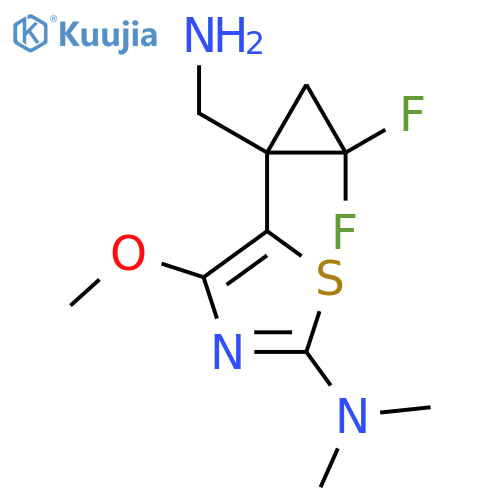 5-1-(aminomethyl)-2,2-difluorocyclopropyl-4-methoxy-N,N-dimethyl-1,3-thiazol-2-amine structure