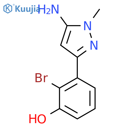 3-(5-amino-1-methyl-1H-pyrazol-3-yl)-2-bromophenol structure