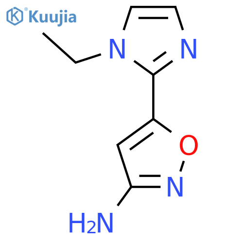 5-(1-ethyl-1H-imidazol-2-yl)-1,2-oxazol-3-amine structure