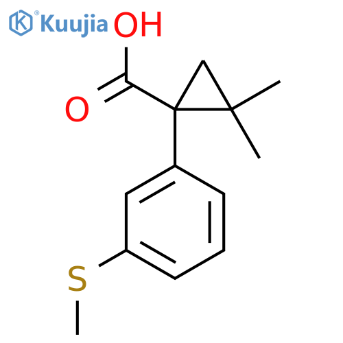 2,2-dimethyl-1-3-(methylsulfanyl)phenylcyclopropane-1-carboxylic acid structure