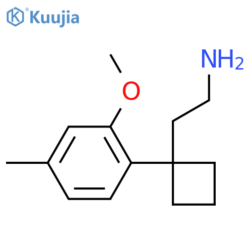 2-1-(2-methoxy-4-methylphenyl)cyclobutylethan-1-amine structure