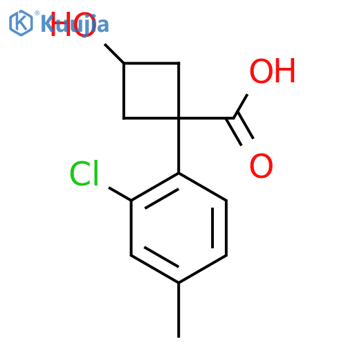 1-(2-chloro-4-methylphenyl)-3-hydroxycyclobutane-1-carboxylic acid structure