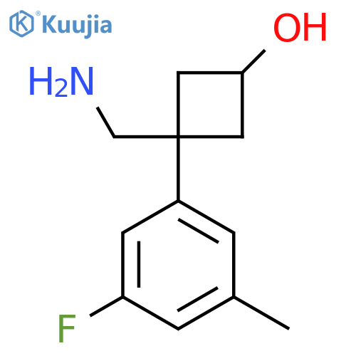 3-(aminomethyl)-3-(3-fluoro-5-methylphenyl)cyclobutan-1-ol structure