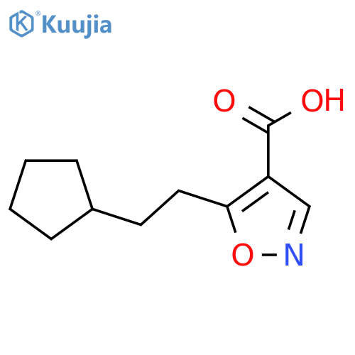 5-(2-cyclopentylethyl)-1,2-oxazole-4-carboxylic acid structure