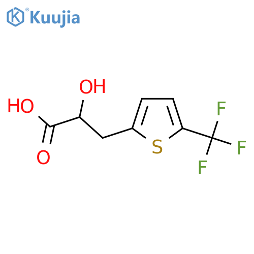 2-hydroxy-3-5-(trifluoromethyl)thiophen-2-ylpropanoic acid structure