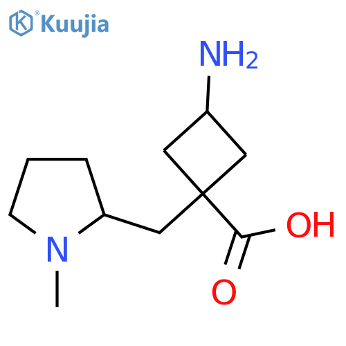 3-amino-1-(1-methylpyrrolidin-2-yl)methylcyclobutane-1-carboxylic acid structure