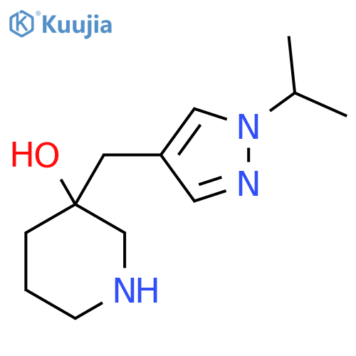 3-{1-(propan-2-yl)-1H-pyrazol-4-ylmethyl}piperidin-3-ol structure