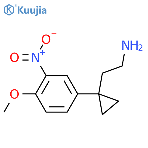2-1-(4-methoxy-3-nitrophenyl)cyclopropylethan-1-amine structure