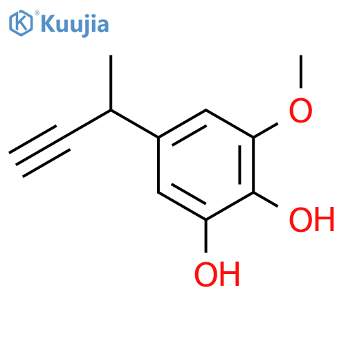 5-(but-3-yn-2-yl)-3-methoxybenzene-1,2-diol structure