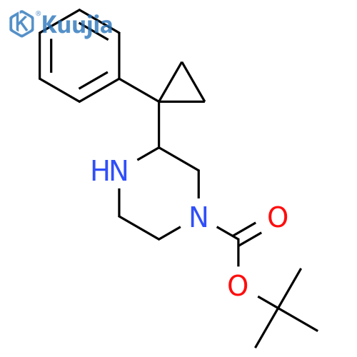 tert-butyl 3-(1-phenylcyclopropyl)piperazine-1-carboxylate structure