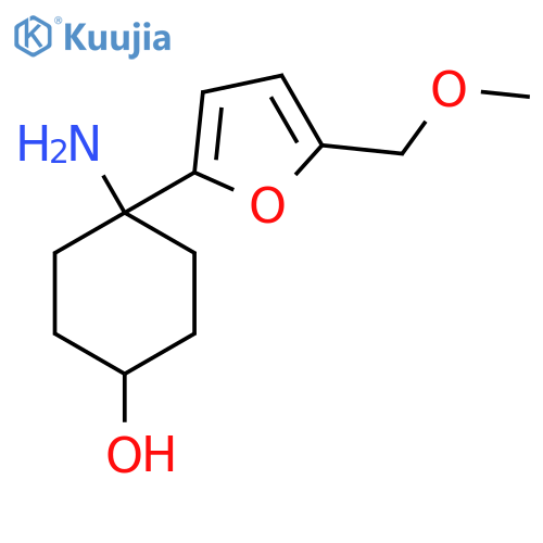 4-amino-4-5-(methoxymethyl)furan-2-ylcyclohexan-1-ol structure