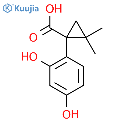 1-(2,4-dihydroxyphenyl)-2,2-dimethylcyclopropane-1-carboxylic acid structure