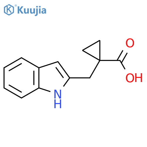 1-(1H-indol-2-yl)methylcyclopropane-1-carboxylic acid structure