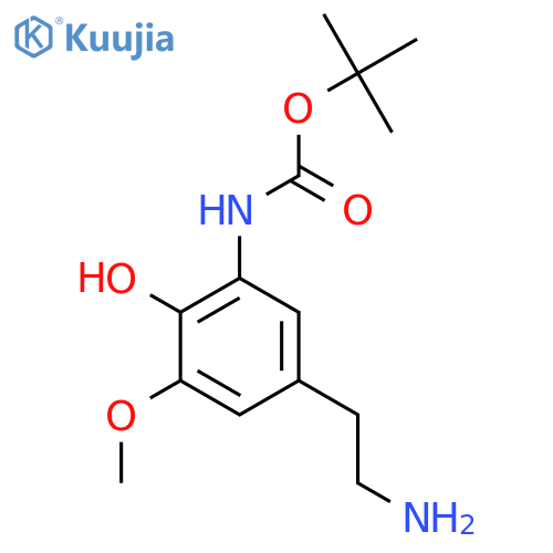tert-butyl N-5-(2-aminoethyl)-2-hydroxy-3-methoxyphenylcarbamate structure