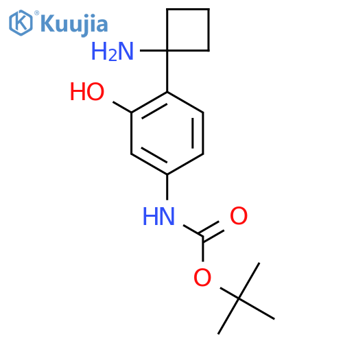 tert-butyl N-4-(1-aminocyclobutyl)-3-hydroxyphenylcarbamate structure