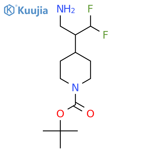 tert-butyl 4-(3-amino-1,1-difluoropropan-2-yl)piperidine-1-carboxylate structure