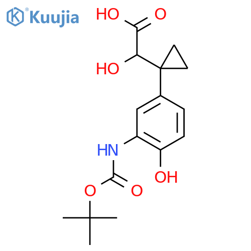 2-1-(3-{(tert-butoxy)carbonylamino}-4-hydroxyphenyl)cyclopropyl-2-hydroxyacetic acid structure