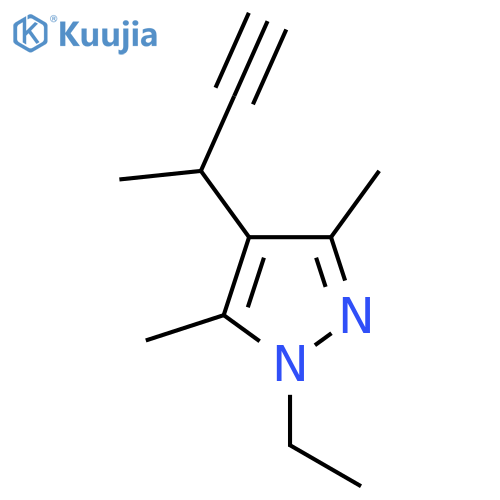 4-(but-3-yn-2-yl)-1-ethyl-3,5-dimethyl-1H-pyrazole structure