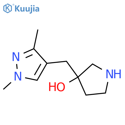 3-(1,3-dimethyl-1H-pyrazol-4-yl)methylpyrrolidin-3-ol structure