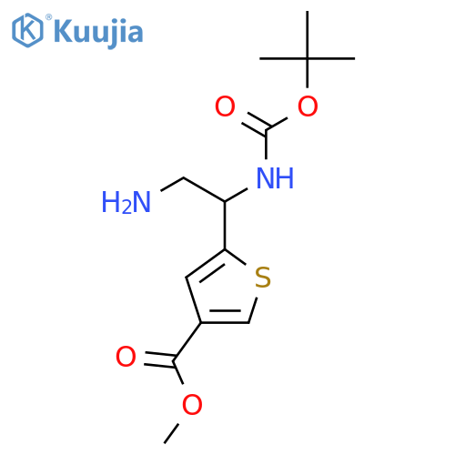 methyl 5-(2-amino-1-{(tert-butoxy)carbonylamino}ethyl)thiophene-3-carboxylate structure