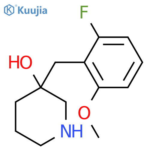 3-(2-fluoro-6-methoxyphenyl)methylpiperidin-3-ol structure