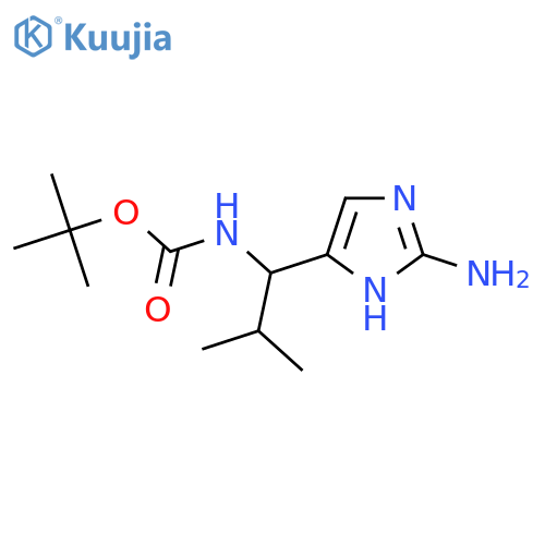 tert-butyl N-1-(2-amino-1H-imidazol-5-yl)-2-methylpropylcarbamate structure