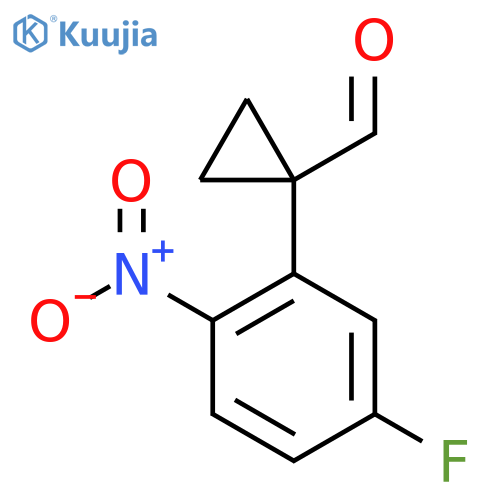 1-(5-fluoro-2-nitrophenyl)cyclopropane-1-carbaldehyde structure