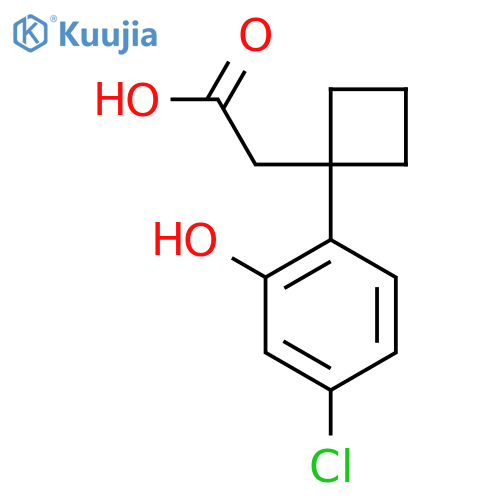 2-1-(4-chloro-2-hydroxyphenyl)cyclobutylacetic acid structure