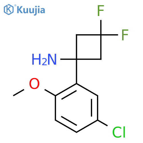 1-(5-chloro-2-methoxyphenyl)-3,3-difluorocyclobutan-1-amine structure