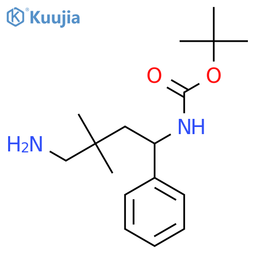 tert-butyl N-(4-amino-3,3-dimethyl-1-phenylbutyl)carbamate structure