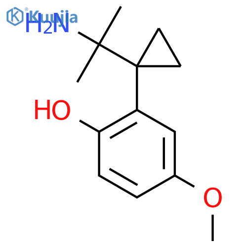 2-1-(2-aminopropan-2-yl)cyclopropyl-4-methoxyphenol structure