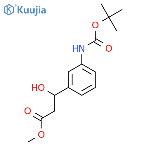 methyl 3-(3-{(tert-butoxy)carbonylamino}phenyl)-3-hydroxypropanoate structure