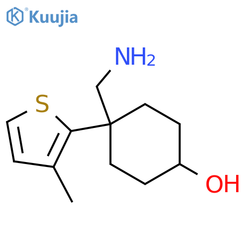 4-(aminomethyl)-4-(3-methylthiophen-2-yl)cyclohexan-1-ol structure
