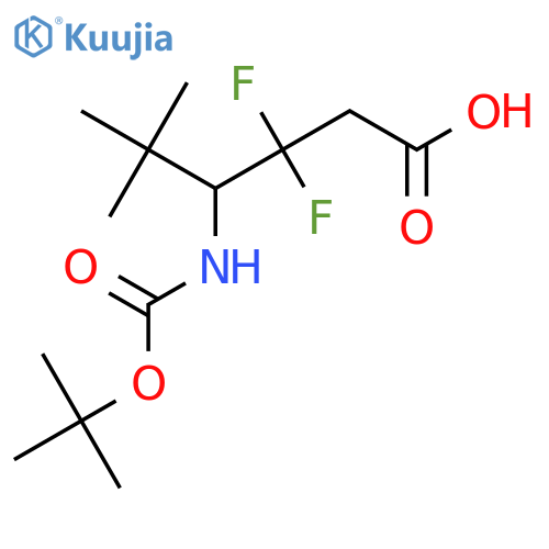 4-{(tert-butoxy)carbonylamino}-3,3-difluoro-5,5-dimethylhexanoic acid structure