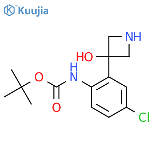 tert-butyl N-4-chloro-2-(3-hydroxyazetidin-3-yl)phenylcarbamate structure