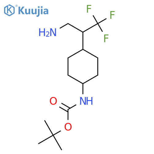 tert-butyl N-4-(3-amino-1,1,1-trifluoropropan-2-yl)cyclohexylcarbamate structure