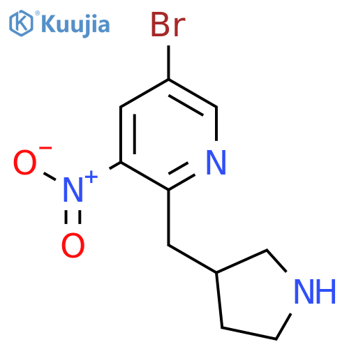 5-bromo-3-nitro-2-(pyrrolidin-3-yl)methylpyridine structure