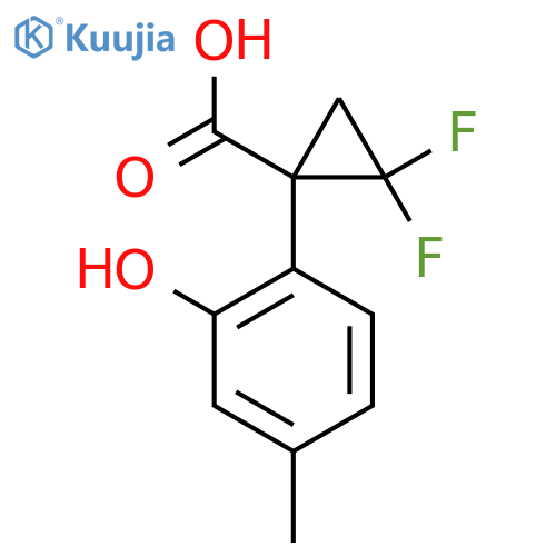2,2-difluoro-1-(2-hydroxy-4-methylphenyl)cyclopropane-1-carboxylic acid structure