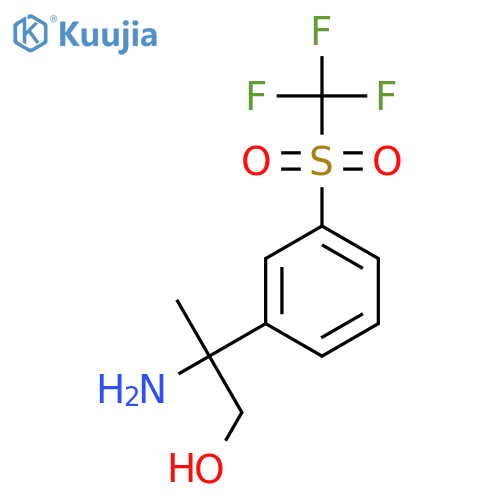 2-amino-2-(3-trifluoromethanesulfonylphenyl)propan-1-ol structure