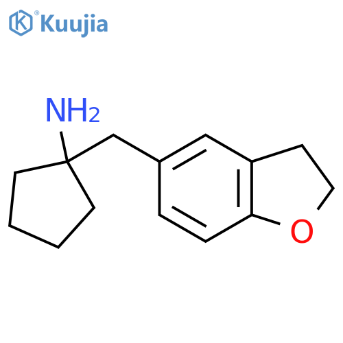 1-(2,3-dihydro-1-benzofuran-5-yl)methylcyclopentan-1-amine structure