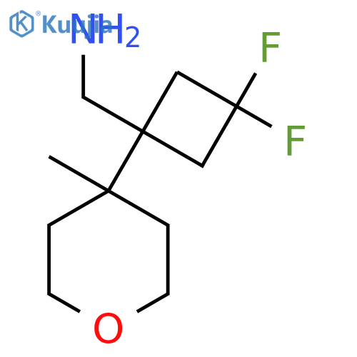 [3,3-Difluoro-1-(4-methyloxan-4-yl)cyclobutyl]methanamine structure