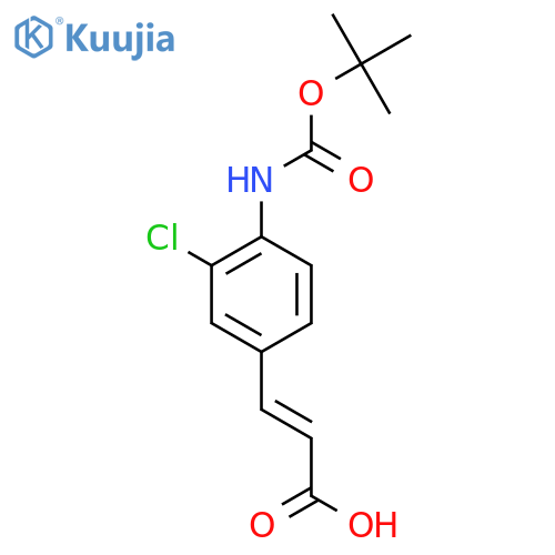 3-(4-{(tert-butoxy)carbonylamino}-3-chlorophenyl)prop-2-enoic acid structure