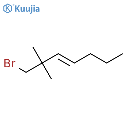 1-bromo-2,2-dimethylhept-3-ene structure
