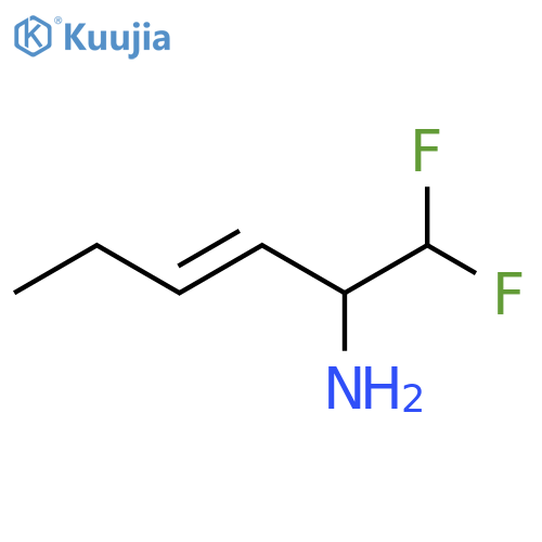 1,1-difluorohex-3-en-2-amine structure