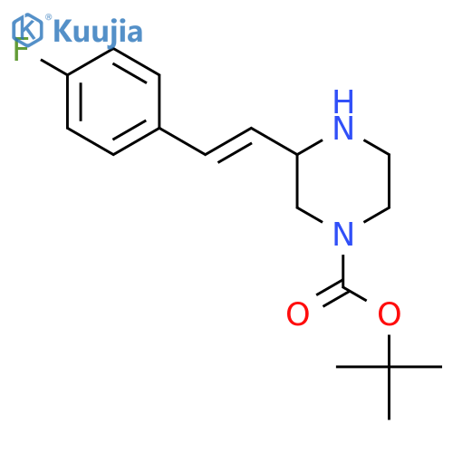 tert-butyl 3-2-(4-fluorophenyl)ethenylpiperazine-1-carboxylate structure