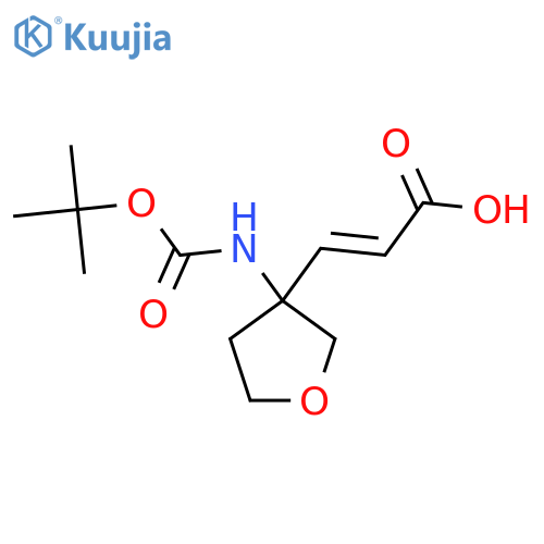 3-(3-{(tert-butoxy)carbonylamino}oxolan-3-yl)prop-2-enoic acid structure