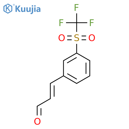 3-(3-trifluoromethanesulfonylphenyl)prop-2-enal structure