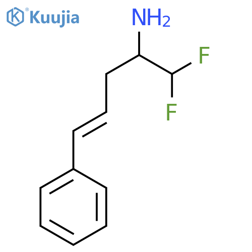 1,1-difluoro-5-phenylpent-4-en-2-amine structure