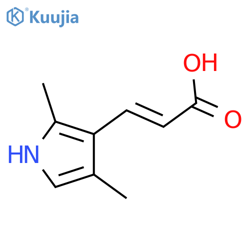3-(2,4-dimethyl-1H-pyrrol-3-yl)prop-2-enoic acid structure